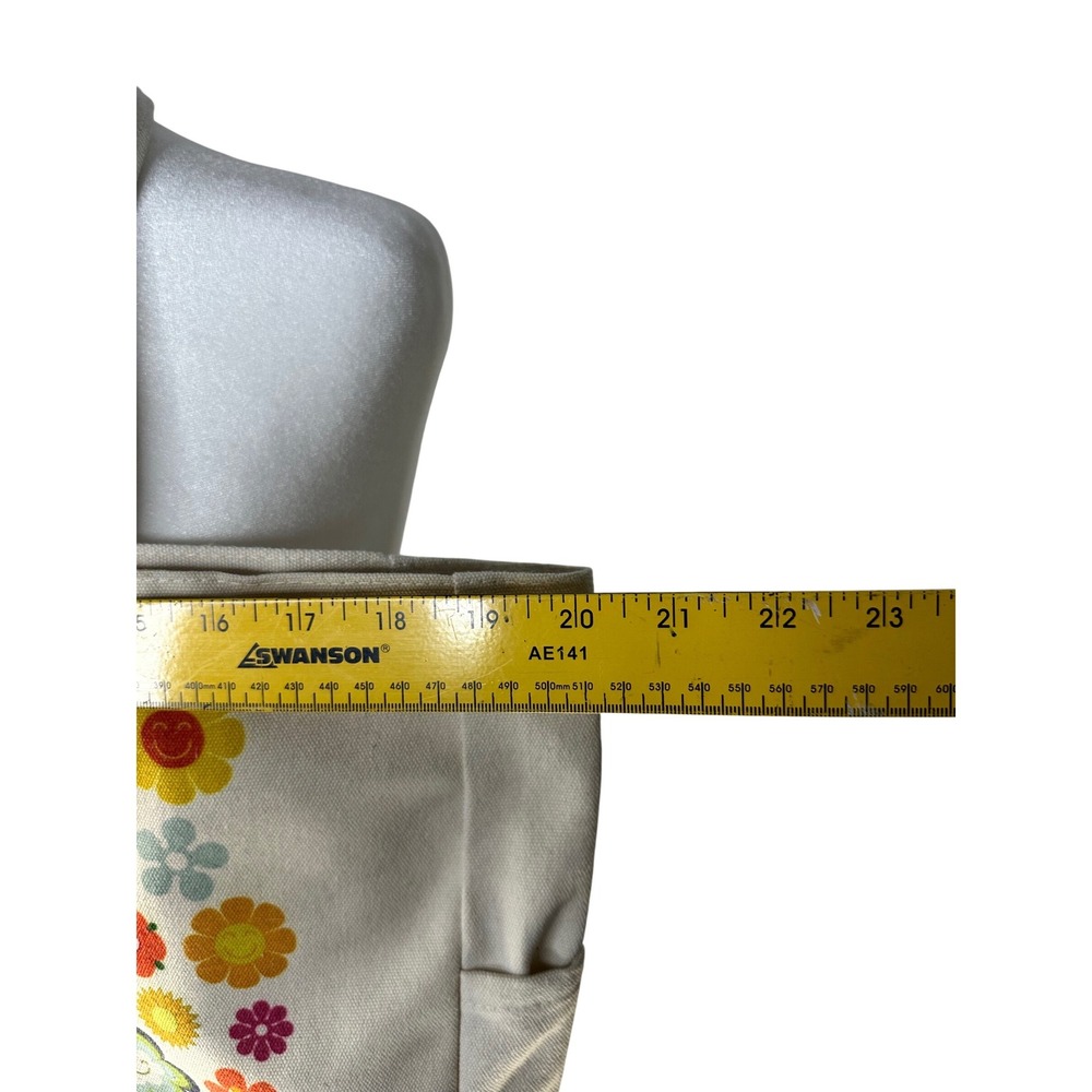 Floral Toe Bag "Read More Worry Less" With Side Pockets - Picture 4 of 5